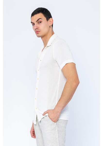 Erkek Regular Fit Düğmeli Kafes Dokuma Kısa Kollu Gömlek indirimleri