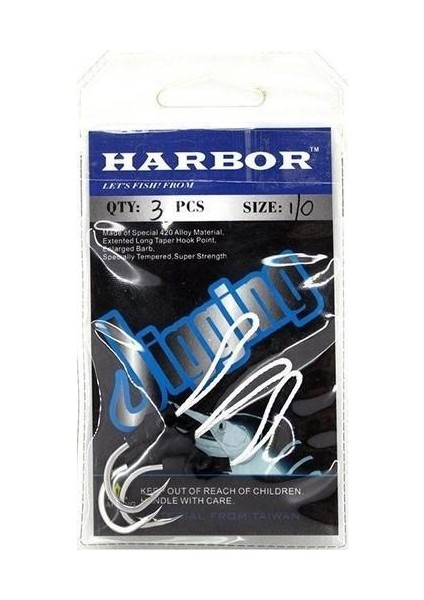 Harbour No:3/0 Jig Iğnesi 3'lü Paket