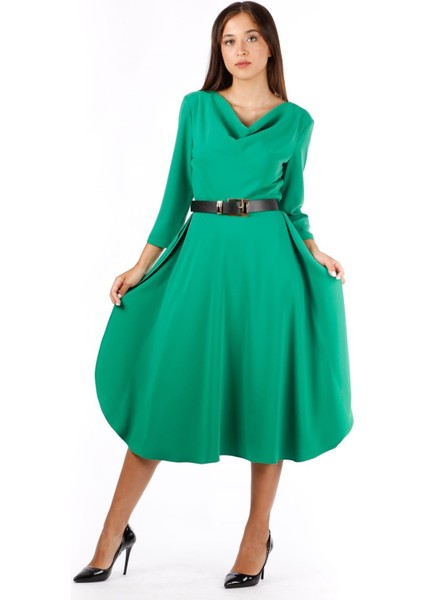 Kadın Kemerli Midi Boy Elbise10 fiyatları