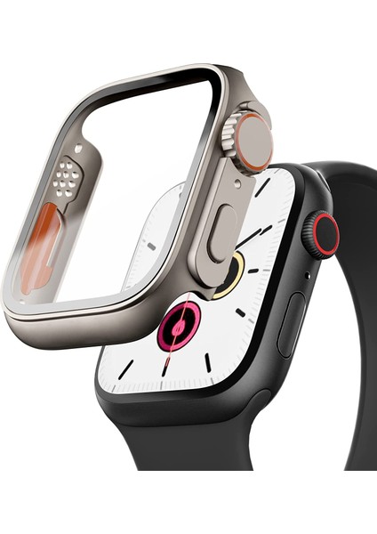 Apple Watch 40 41 44 45 mm Uyumlu Kasa ve Ekran Koruyucu Watch Ultra Görünümlü Sert Pc Fit Kalıp