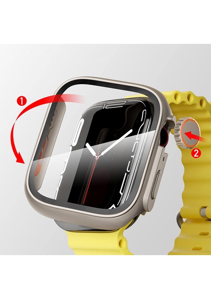 Apple Watch 40 41 44 45 mm Uyumlu Kasa ve Ekran Koruyucu Watch Ultra Görünümlü Sert Pc Fit Kalıp fiyatları