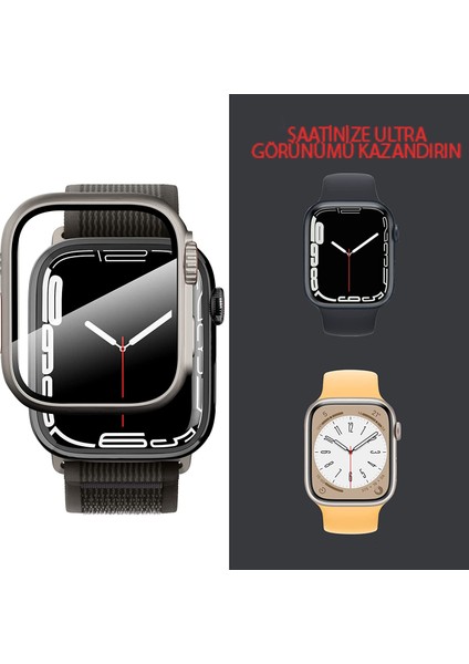 Apple Watch 40 41 44 45 mm Uyumlu Kasa ve Ekran Koruyucu Watch Ultra Görünümlü Sert Pc Fit Kalıp indirimleri