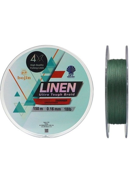 Dft Bojin 4x Linen Ip Misina 150 M Yeşil