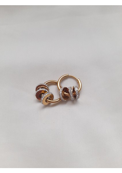 Halka Detay Zirkon Taşlı Çelik Küpe fiyatları