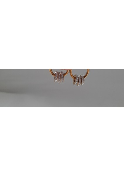 Halka Detay Zirkon Taşlı Çelik Küpe modelleri