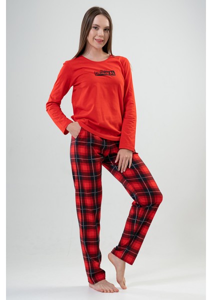 Pamuklu Kadın Uzun Kol Pijama Takım"