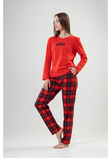 Pamuklu Kadın Uzun Kol Pijama Takım" fırsatları