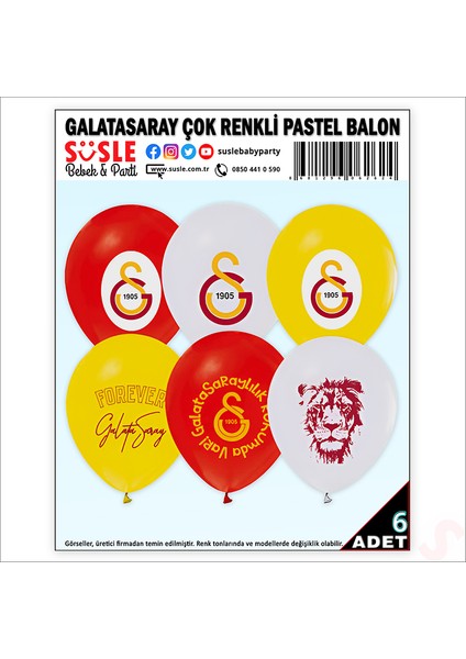 Galatasaray Balon, 30CM x 6 Adet