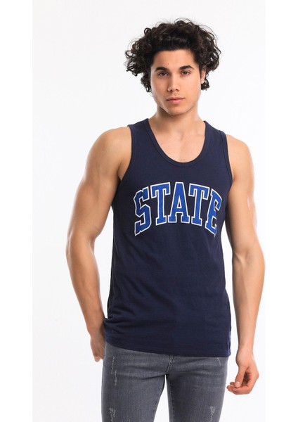 Men Tank Top Navy Erkek Atlet 21643-15