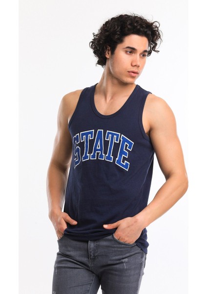 Men Tank Top Navy Erkek Atlet 21643-15