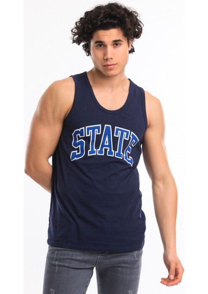 Men Tank Top Navy Erkek Atlet 21643-15