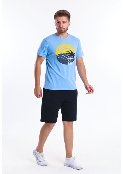 Men Tshirt Erkek Mavi Tshirt 22538-03 indirimleri