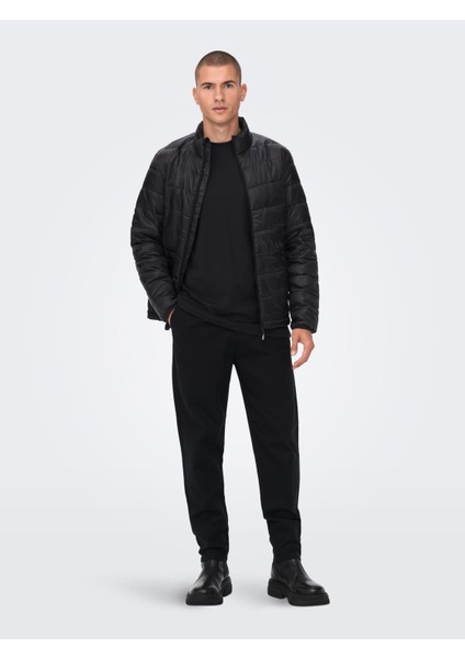 Carven Quilted Puffer Otw Noos Erkek Siyah Mont 22023051-0210