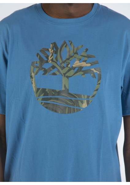 Ss Tree Logo Camo Tee Erkek Mavi Tshirt TB0A68VHDJ51 fırsatları