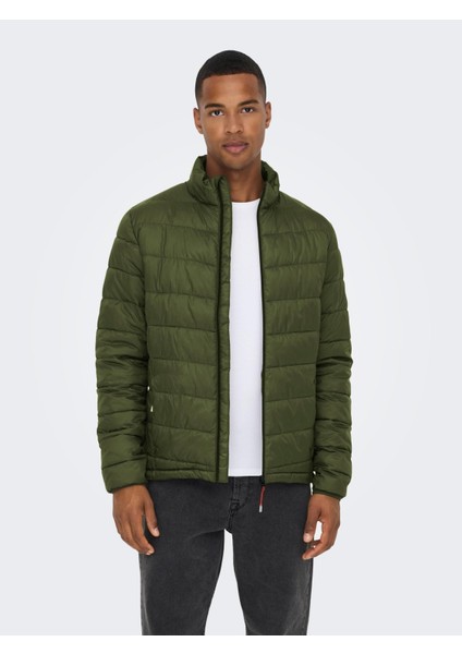 Carven Quilted Puffer Otw Noos Erkek Haki Mont 22023051-0310