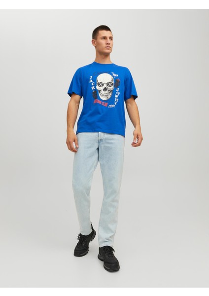 Jorroxbury Tee Ss Crew Neck Sn Mavi Erkek T-Shirt 12227779-Nauti fiyatları