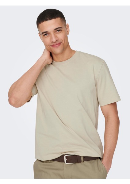 Max Life Reg Ss Stitch Tee Noos Erkek Bej Tshirt 22025208-06