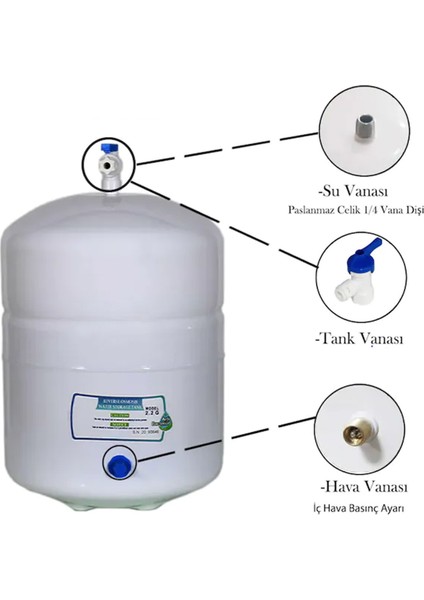 Su Arıtma Cihazı Tankı 2.2 Galon 8 lt