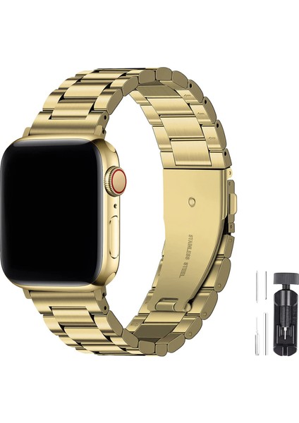 Apple Watch Ultra/Ultra 2 Kordon 49MM 44MM 45MM 42MM 41MM 40MM 38MM Metal Klasik Kordon Apple Watch Serisi 9 8 7 6 5 4 3 2 1 Se Titanyum Ayarlama Aparatlı Paslanmaz Kordon