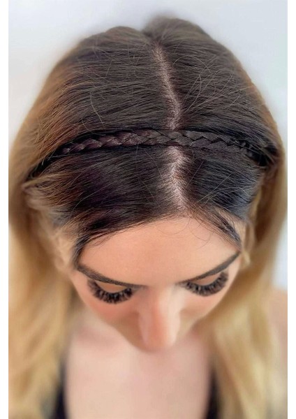 Kahverengi Ince Örgülü Lastik Bandana fiyatları