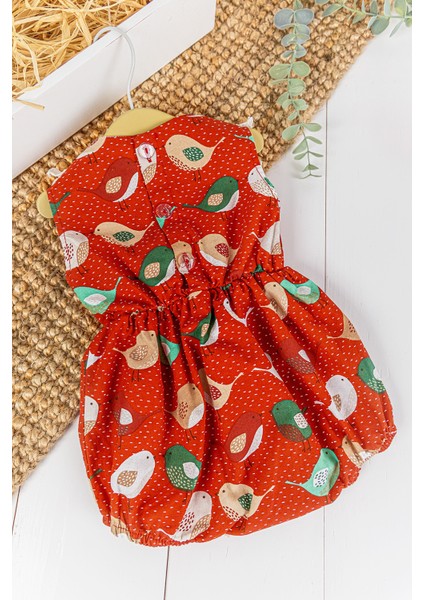 Fistolu Kuş Desenli Yazlık Kız Bebek Tulum fırsatları