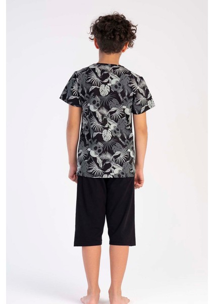 Pamuklu Erkek Çocuk Kısa Kol Kaprili Pijama Takım fırsatları