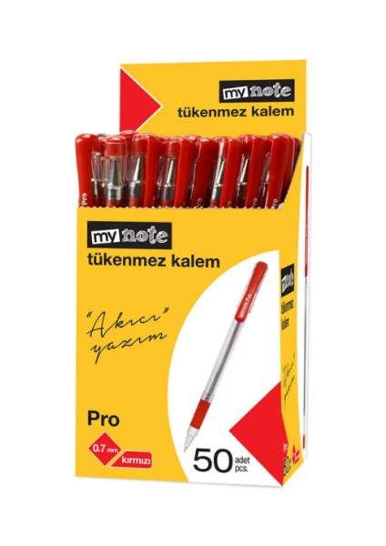 Pro 0.7 mm Jel İğne Uçlu Tükenmez Kalem Kırmızı 50'Li
