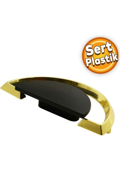 Regnum Kulp Mobilya Çekmece Dolap Kapak Kulpu Kulbu Plastik Mat Siyah Gold