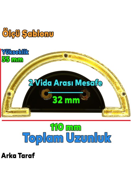 Regnum Kulp Mobilya Çekmece Dolap Kapak Kulpu Kulbu Plastik Mat Siyah Gold