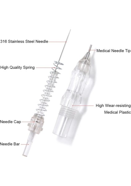 Kalıcı Makyaj Iğnesi ( 0,16 Mm ) 1 Adet 1r Vidalı Contalı Metal Uçlu