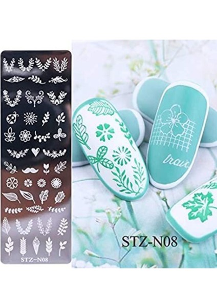 Nail Art Stamp Baskı Plağı N08