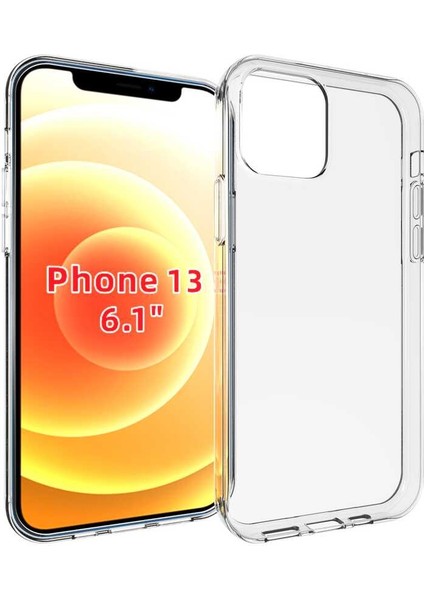 Apple iPhone 13 6.1 Kılıf Darbe Korumalı Ince Şeffaf Esnek Süper Silikon Kapak