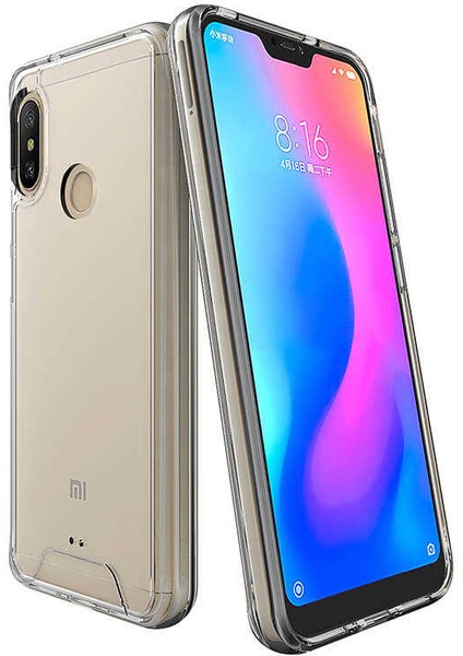 Xiaomi Mi A2 Lite Kılıf Kamera Korumalı Darbe Emici Şeffaf Tank Tam Koruma Silikon Kapak