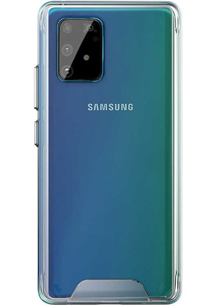 Samsung Galaxy A91 Kılıf Kamera Korumalı Darbe Emici Şeffaf Tank Tam Koruma Silikon Kapak