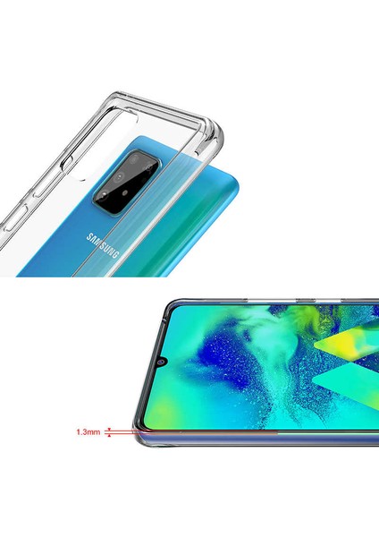 Samsung Galaxy A91 Kılıf Kamera Korumalı Darbe Emici Şeffaf Tank Tam Koruma Silikon Kapak