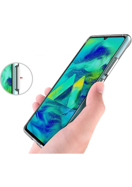 Samsung Galaxy A91 Kılıf Kamera Korumalı Darbe Emici Şeffaf Tank Tam Koruma Silikon Kapak