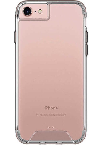 Apple iPhone 8 Kılıf Kamera Korumalı Darbe Emici Şeffaf Tank Tam Koruma Silikon Kapak