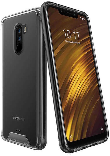 Xiaomi Pocophone F1 Kılıf Kamera Korumalı Darbe Emici Şeffaf Tank Tam Koruma Silikon Kapak