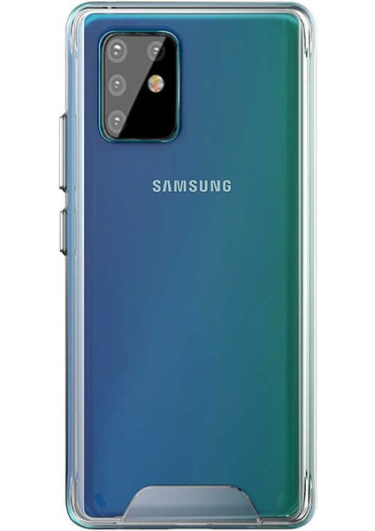 Samsung Galaxy A81 Kılıf Kamera Korumalı Darbe Emici Şeffaf Tank Tam Koruma Silikon Kapak
