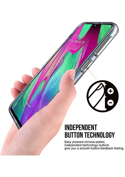 Samsung Galaxy A40 Kılıf Kamera Korumalı Darbe Emici Şeffaf Tank Tam Koruma Silikon Kapak