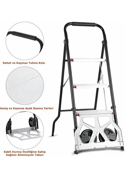 PR2380A Pro Merdivenli Katlanır Paket Taşıma Arabası 80 kg modelleri