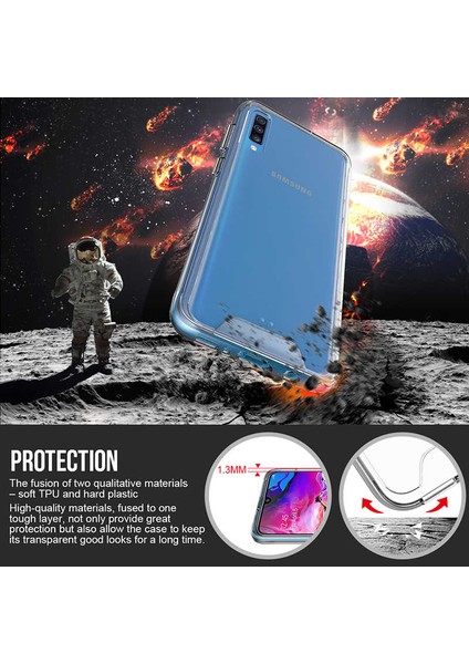 Samsung Galaxy A70 Kılıf Kamera Korumalı Darbe Emici Şeffaf Tank Tam Koruma Silikon Kapak modelleri