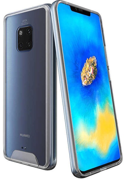 Huawei P20 Lite Kılıf Kamera Korumalı Darbe Emici Şeffaf Tank Tam Koruma Silikon Kapak