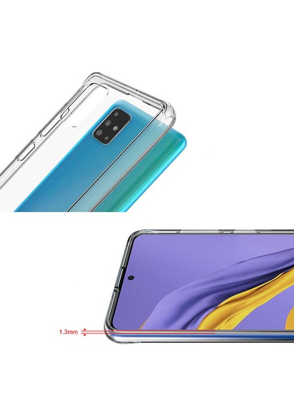 Samsung Galaxy A71 Kılıf Kamera Korumalı Darbe Emici Şeffaf Tank Tam Koruma Silikon Kapak