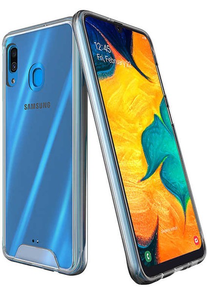 Samsung Galaxy A30 Kılıf Kamera Korumalı Darbe Emici Şeffaf Tank Tam Koruma Silikon Kapak