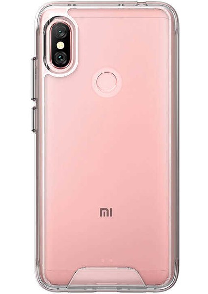 Xiaomi Redmi Note 6 Pro Kılıf Kamera Korumalı Darbe Emici Şeffaf Tank Tam Koruma Silikon Kapak