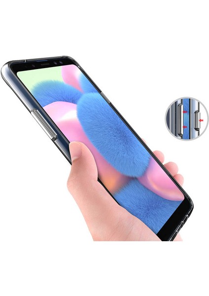 Samsung Galaxy M30 Kılıf Kamera Korumalı Darbe Emici Şeffaf Tank Tam Koruma Silikon Kapak