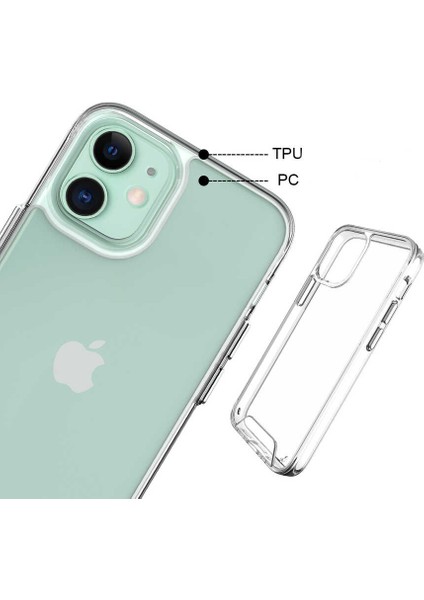 Apple iPhone 11 Kılıf Kamera Korumalı Darbe Emici Şeffaf Tank Tam Koruma Silikon Kapak