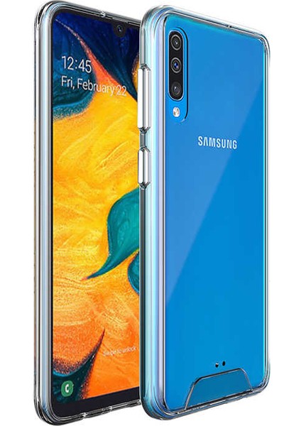 Samsung Galaxy A50 Kılıf Kamera Korumalı Darbe Emici Şeffaf Tank Tam Koruma Silikon Kapak