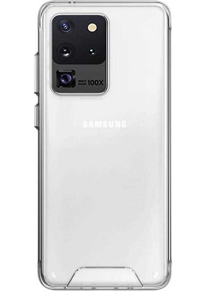 Samsung Galaxy S20 Ultra Kılıf Kamera Korumalı Darbe Emici Şeffaf Tank Tam Koruma Silikon Kapak